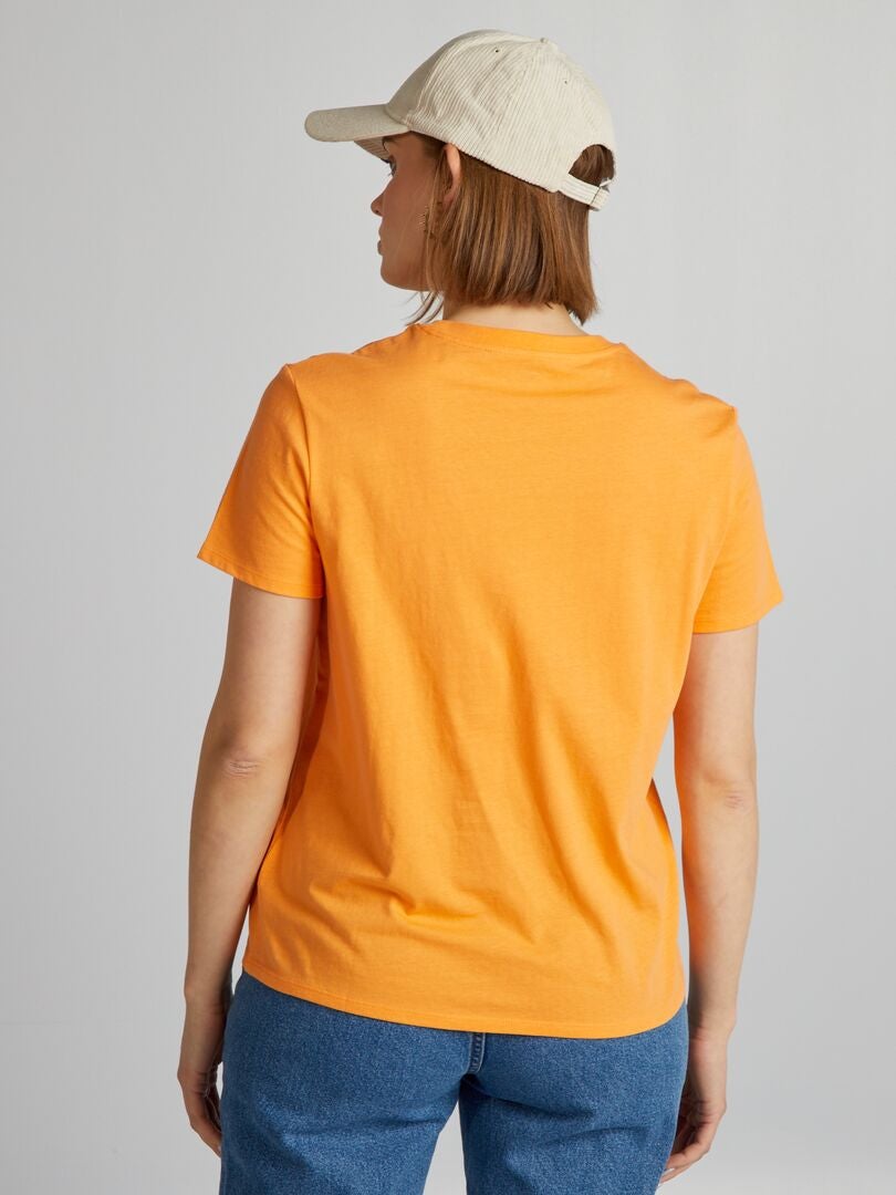 Effen jersey T-shirt - ORANJE