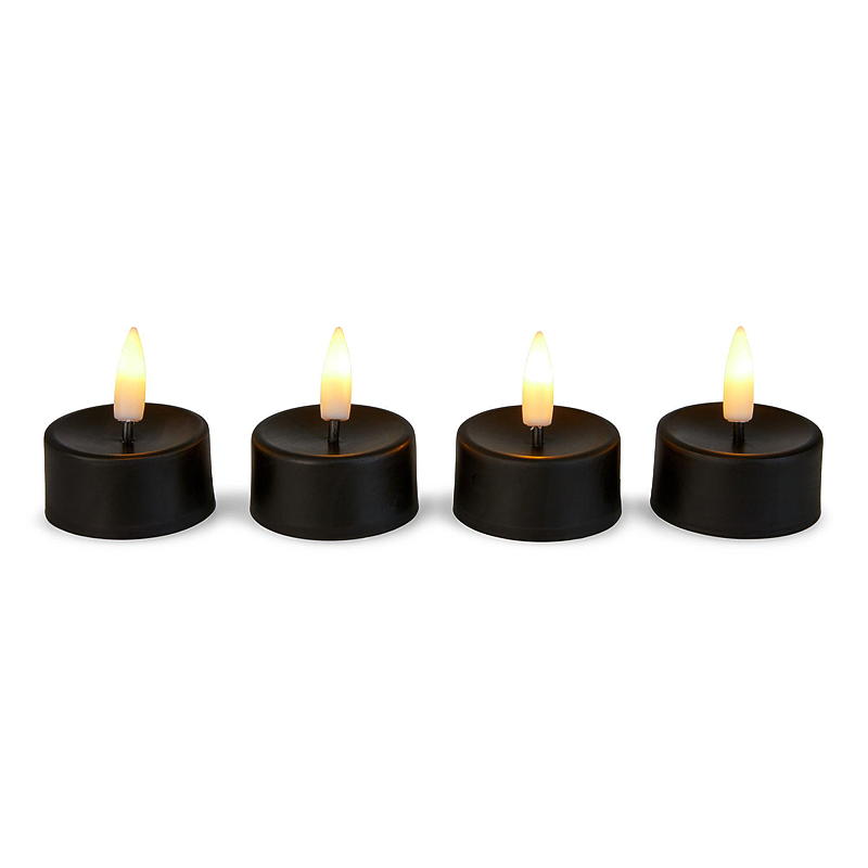 Paquete de 4 velas LED Vie Home con temporizador, color negro.