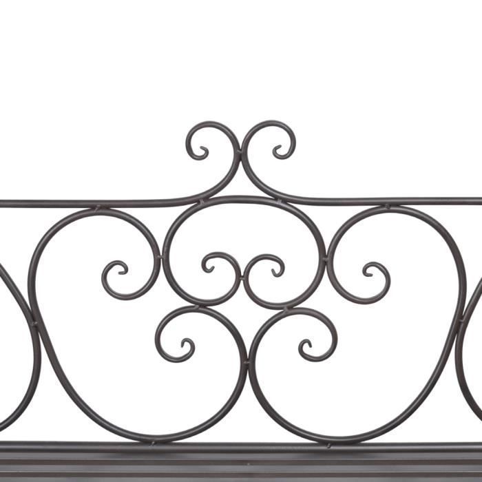 Banc de jardin en métal 132 cm - VIDAXL - Brun antique - Volute - Extérieur