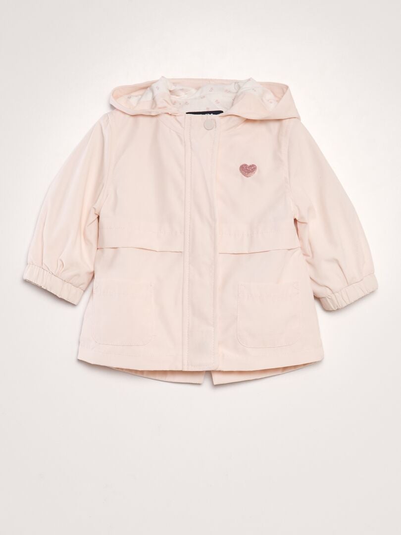 Microfiber parka met capuchon - ROZE