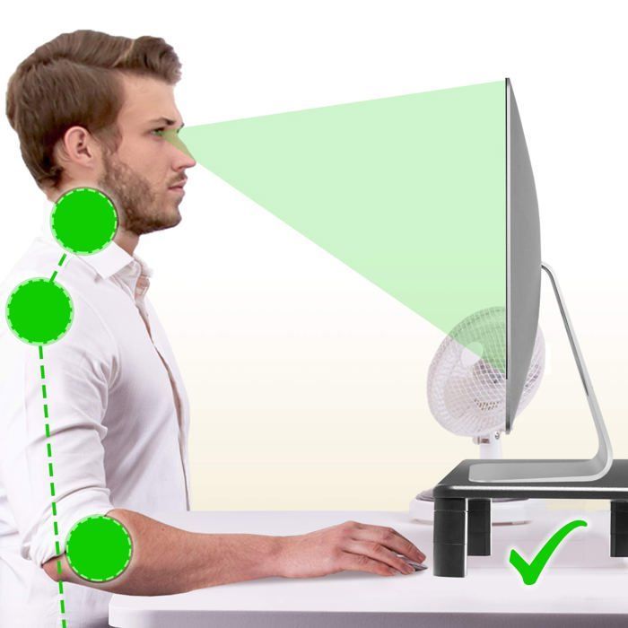 Duronic DM055 Monitor Stand for 40 x 28 cm Laptop/LCD/LED/TV Screen Riser, Height Adjustable from 4 to 15