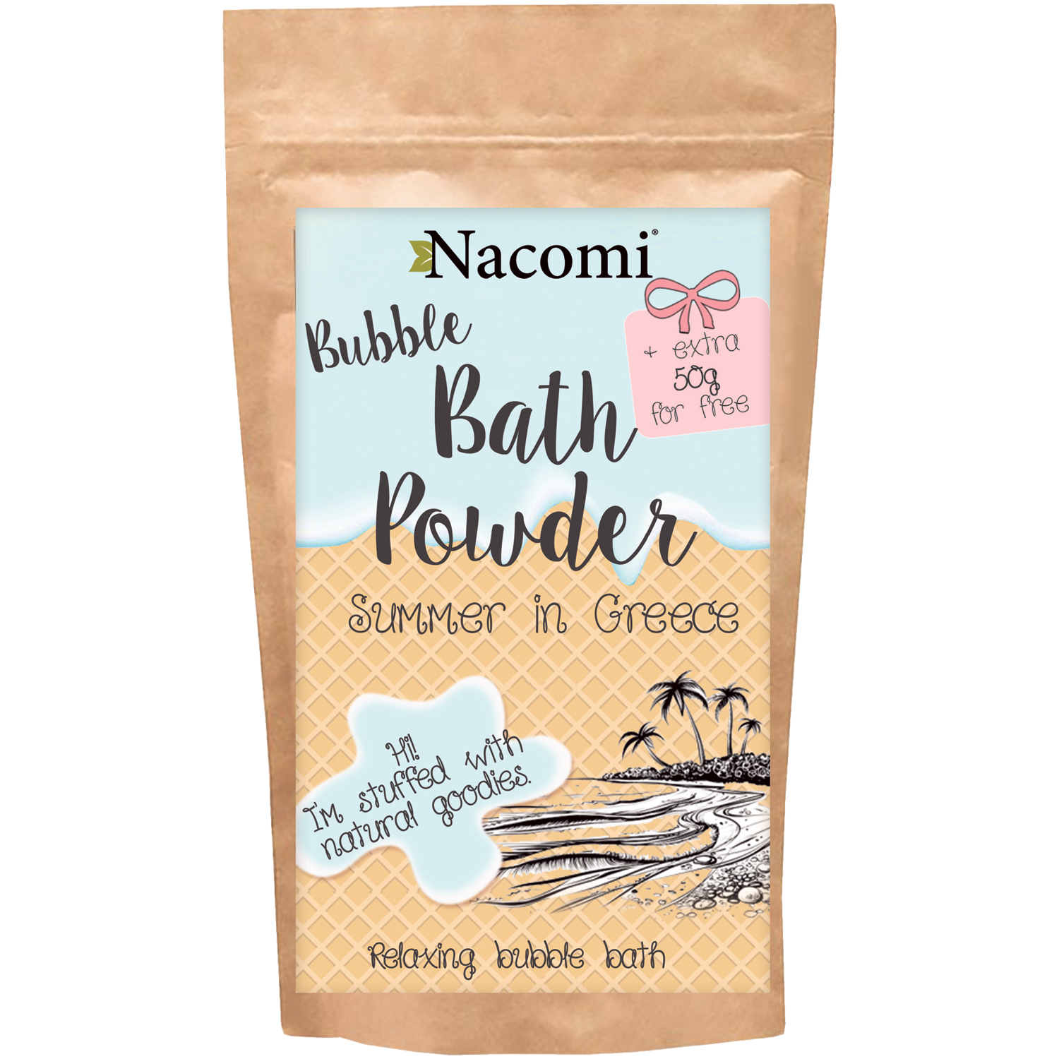 Poudre de bain Nacomi au parfum d'un été grec, 100 g – Été en Grèce