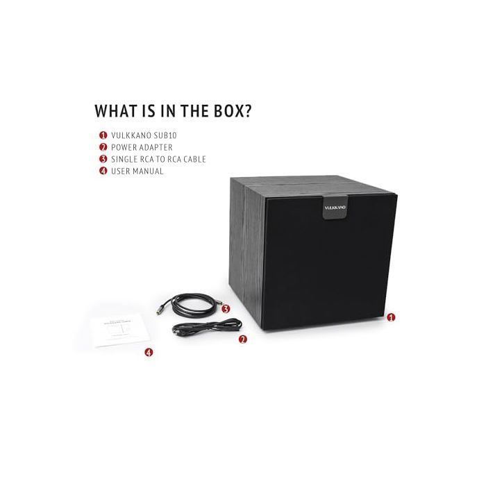 Subwoofer - VULKKANO - SUB10 - 10 polegadas - 150 W - Acabamento em Carvalho Preto