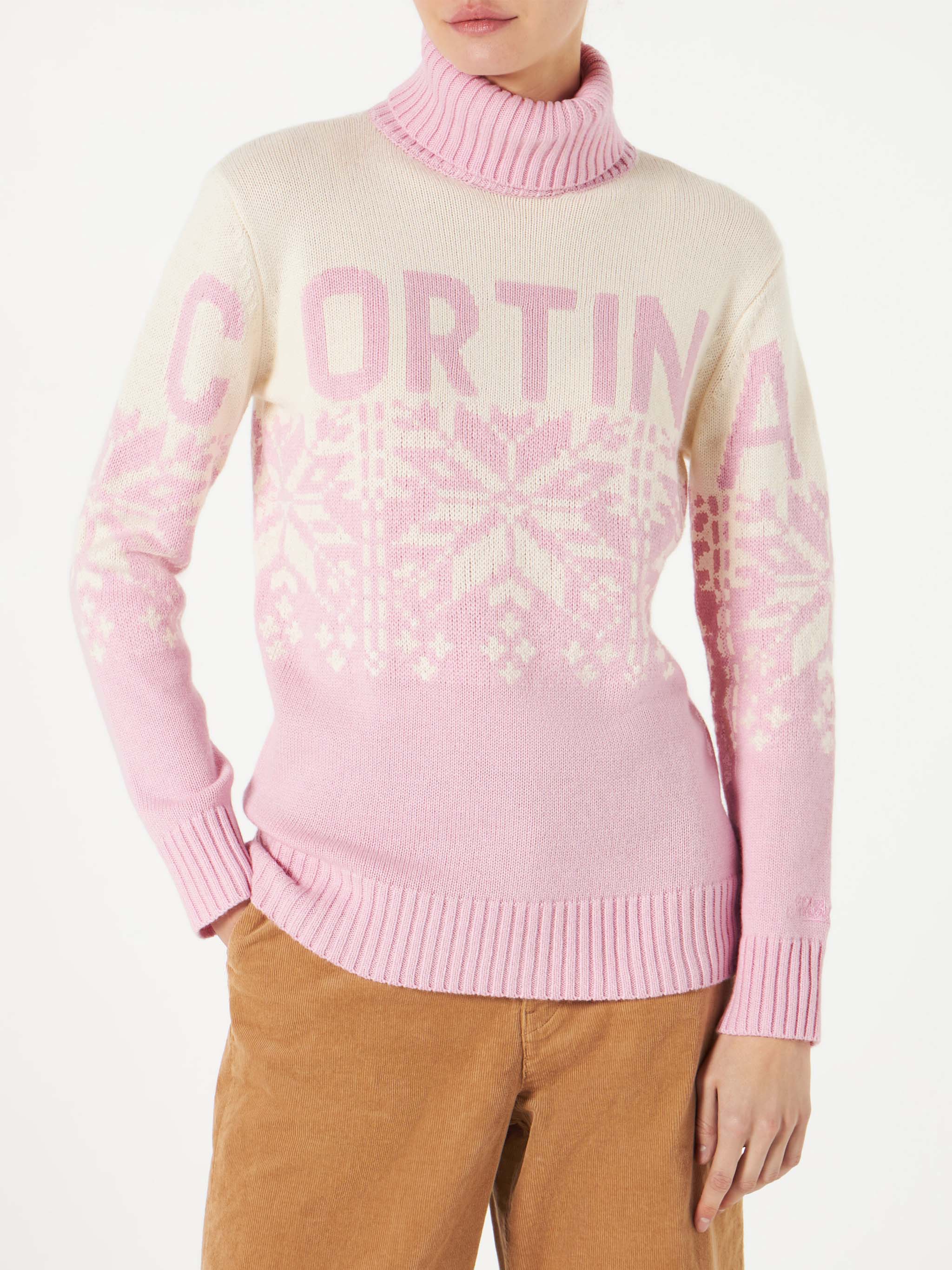 Cortina Damen-Rollkragenpullover aus Jacquard