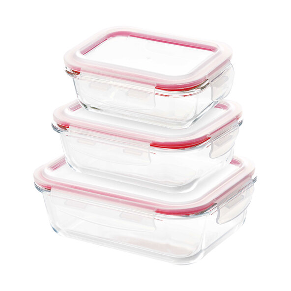 Dózy na potraviny, obdélníkové, sada 6 kusů