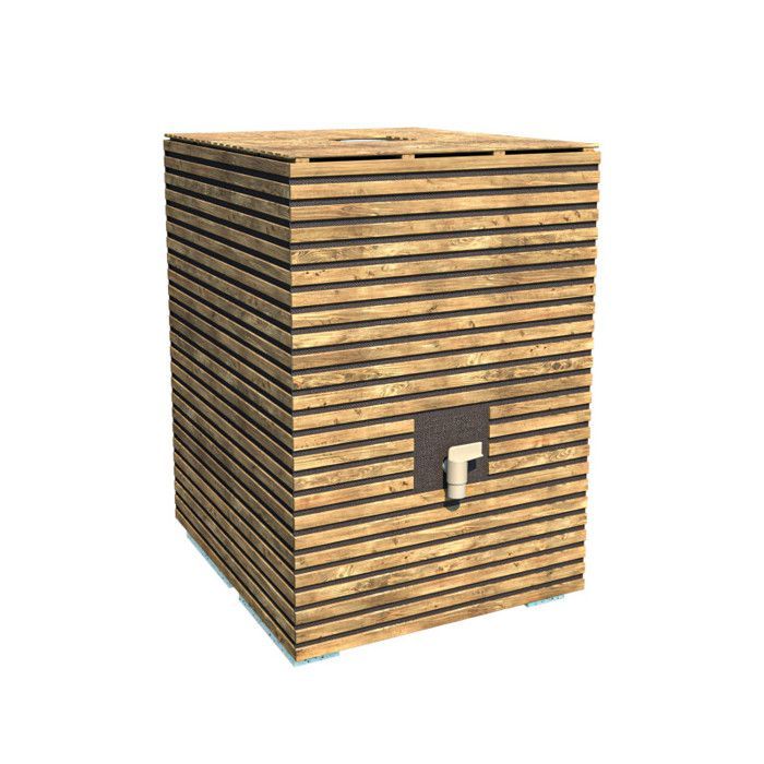 Cache récupérateur eau extérieur en bois 105x120x153,2 cm Kubo