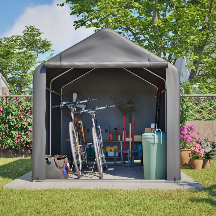 Garage à vélos 160 x 220 x 165 cm avec porte enroulable et ventilation EVRYAE