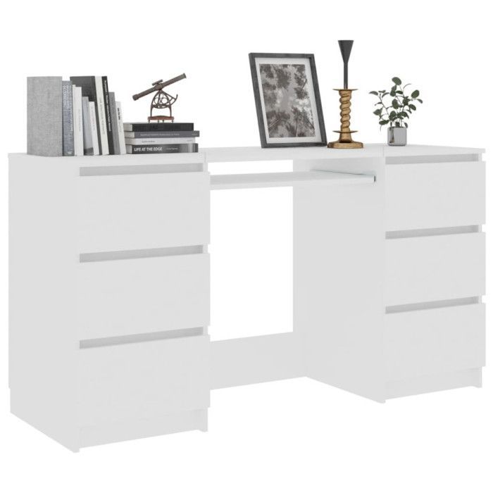 Escritorio vidaXL blanco de 140x50x77 cm, aglomerado.