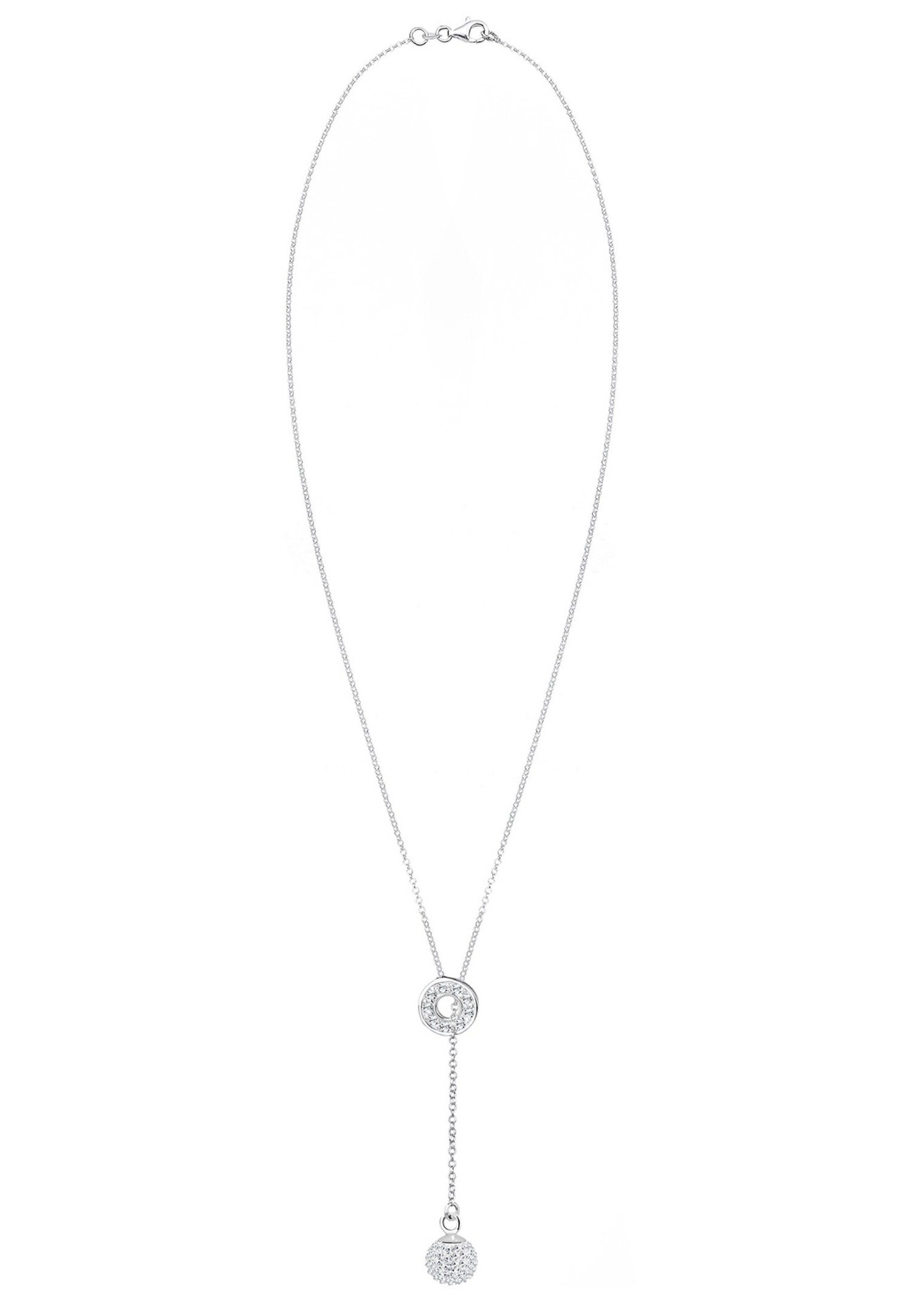 Elli Femmes chaîne en Y boule avec cristaux en argent sterling 925