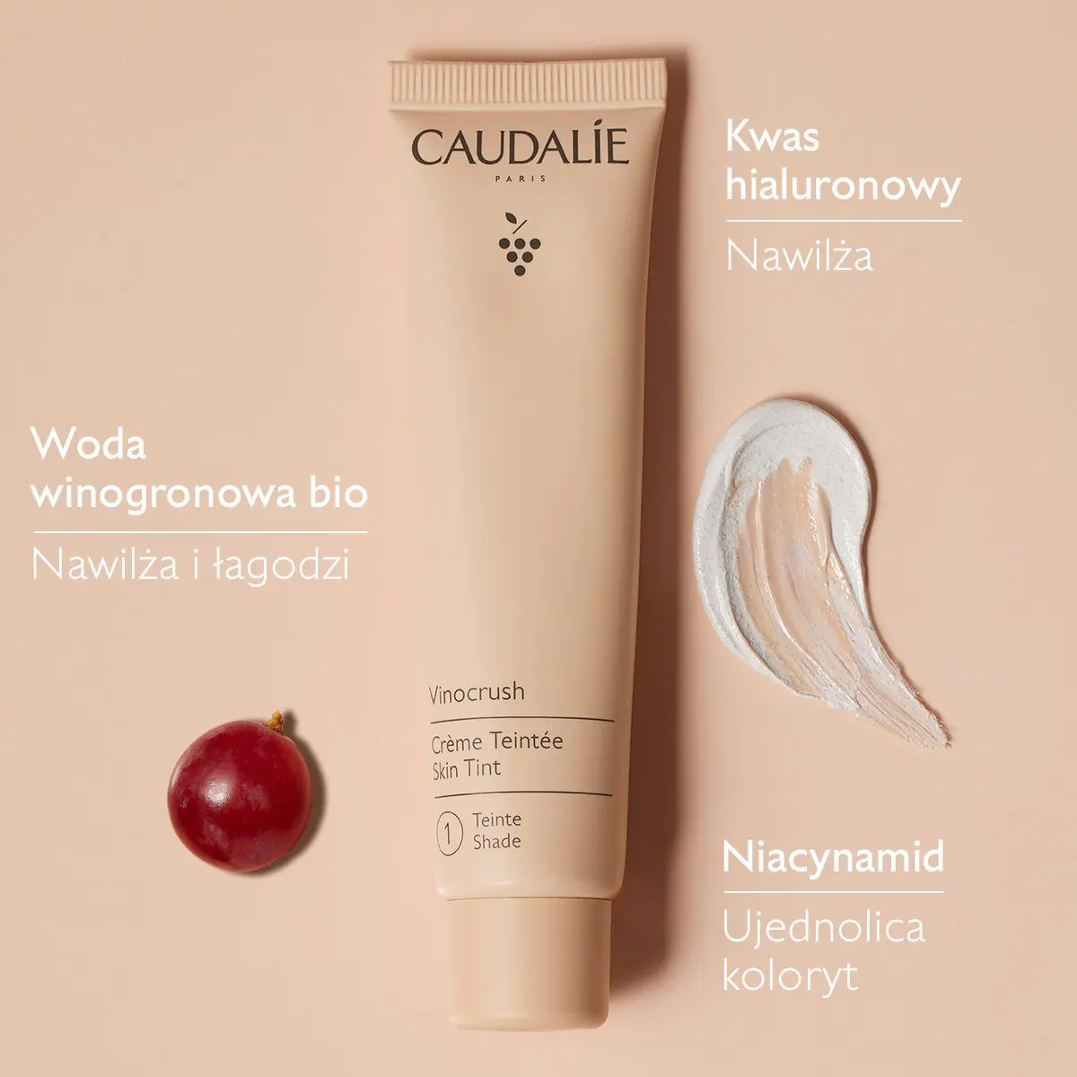 Caudalie Vinocrush Krem koloryzujący, Odcień 1