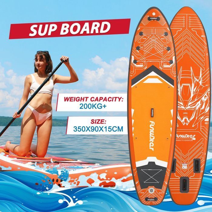 Tavola da SUP gonfiabile FunWater Stand Up, tavola da SUP antiscivolo, tavola da SUP per sport acquatici, tavola da surf, SUP