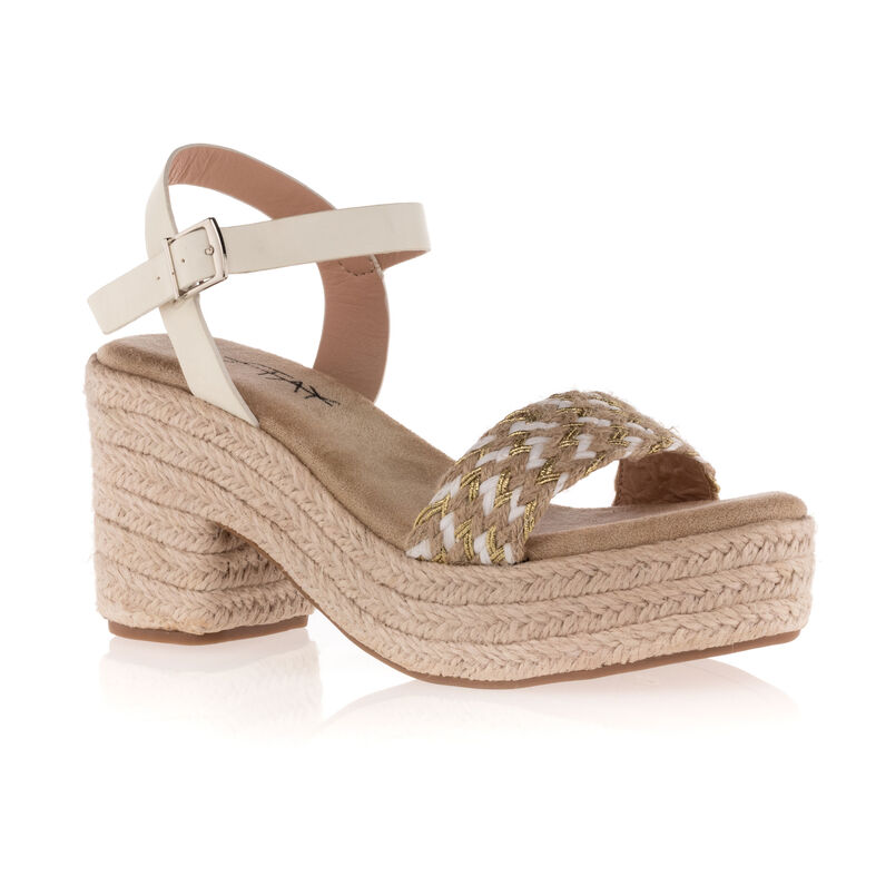 Weiße Damensandalen / Zehenfreie Schuhe