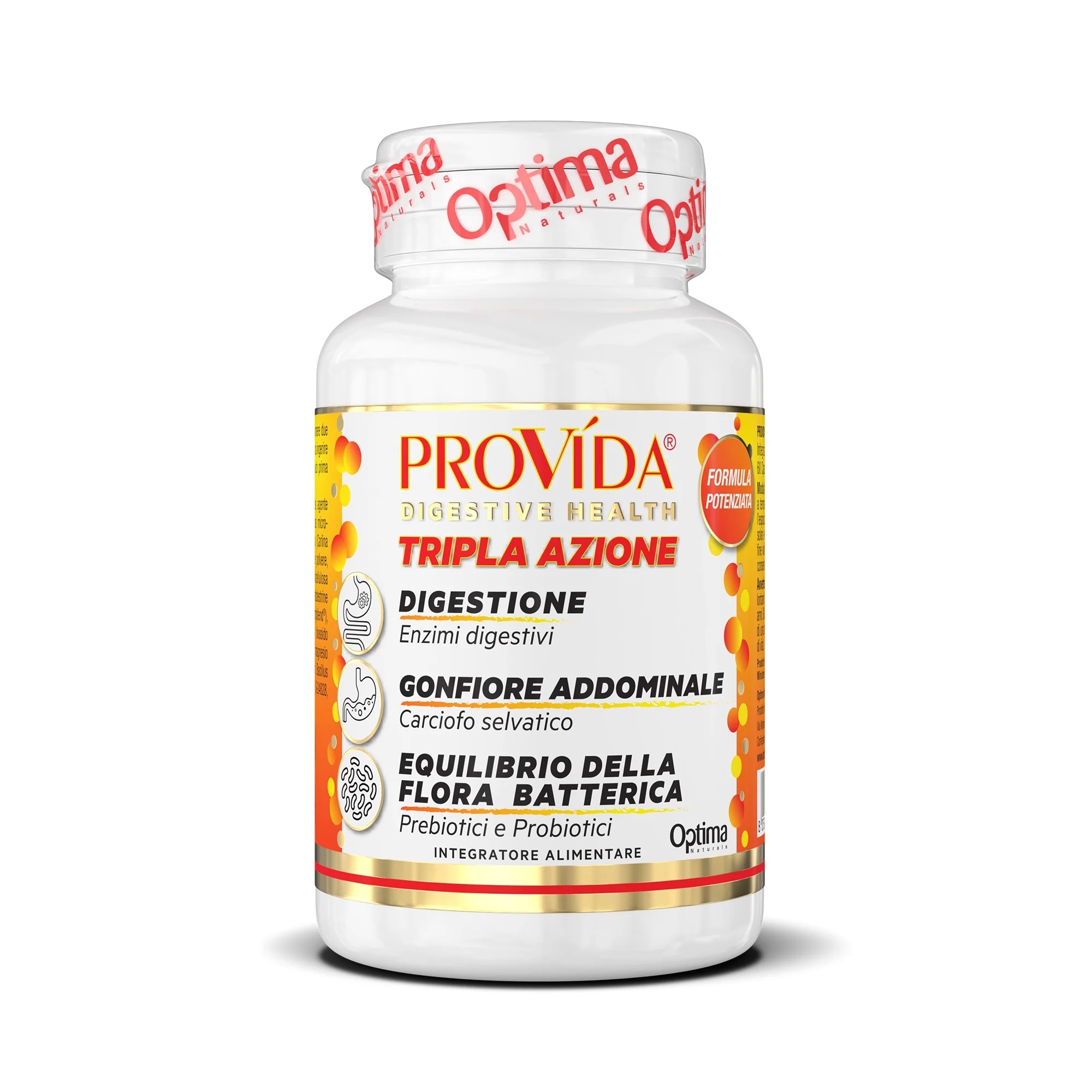 OPTIMA Optima Naturals Provida Triple Action 60 capsules Enzymes digestives pour le bien-être du système digestif