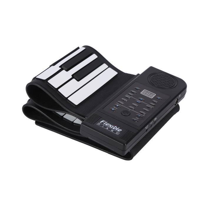 Teclado de piano portátil de 61 teclas, de silicona flexible, electrónico e ideal para niños.