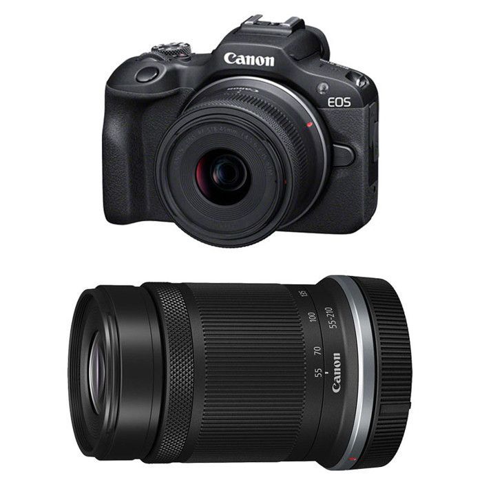 Hybride Canon EOS R100 + RF-S 18-45mm f/4.5-6.3 IS STM + RF-S 55-210mm f/5-7.1 IS STM