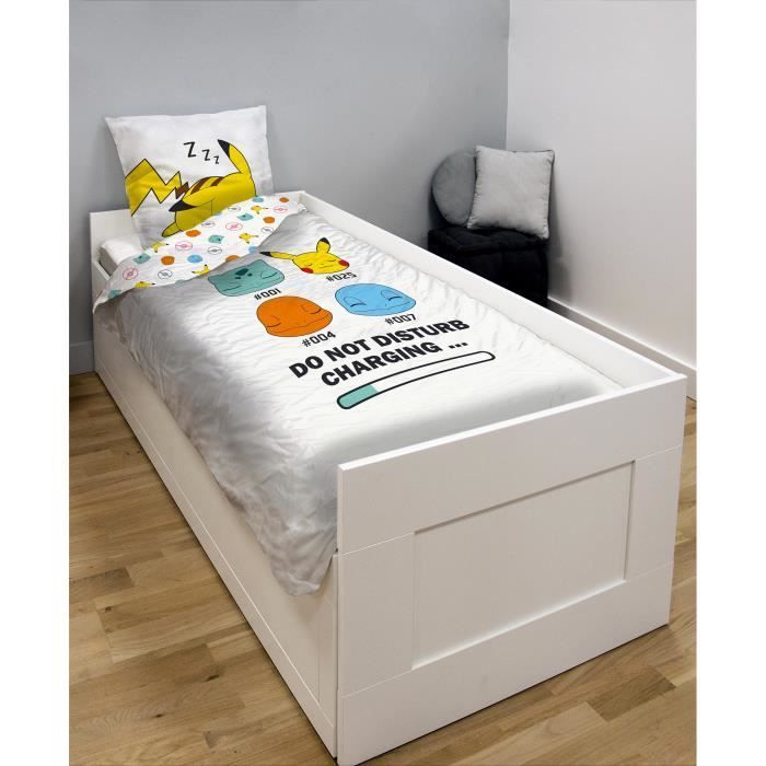 Juego de ropa de cama - POKÉMON - Funda nórdica 140x200cm - 100% algodón - Reversible - Infantil