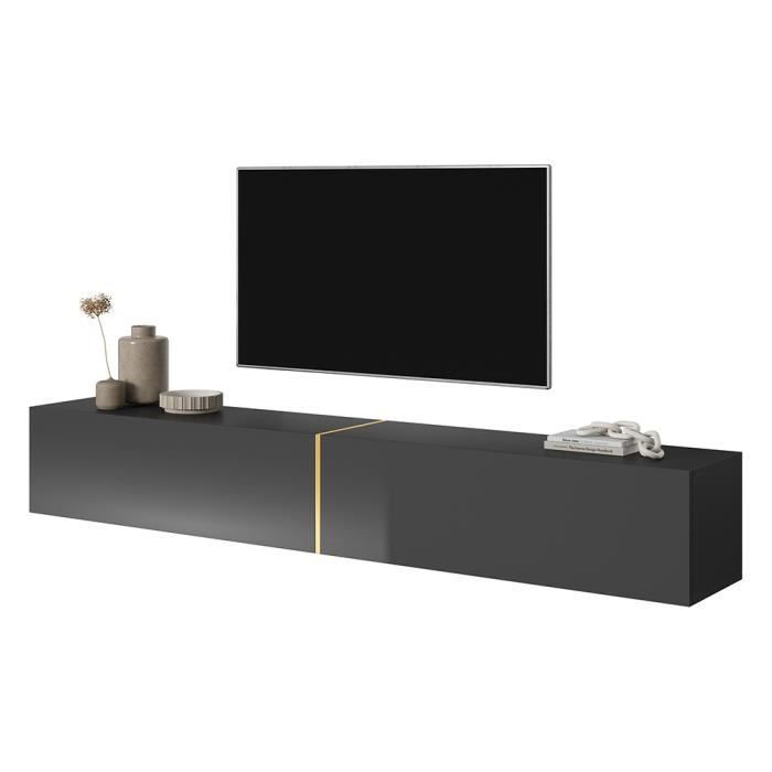 Meuble Tv - Noir - Bisira -  200 x 31,6 x 30