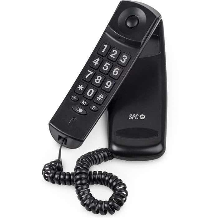 Corded phone - SPC - ORIGINAL LITE 2 - Black - 10 memory slots - For home/office/hotel use