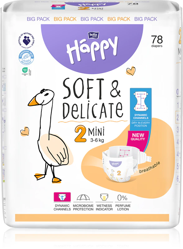 Fraldas descartáveis BELLA Baby Happy Soft&Delicate