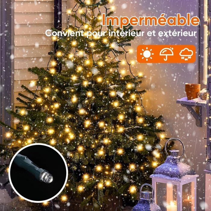 Guirlande Lumineuse 280 LEDs pour Sapin de Noêl, 2m x 8 exterieur Etanche Guirlande LED Sapin Décoration (1,5-2,8m sapin)