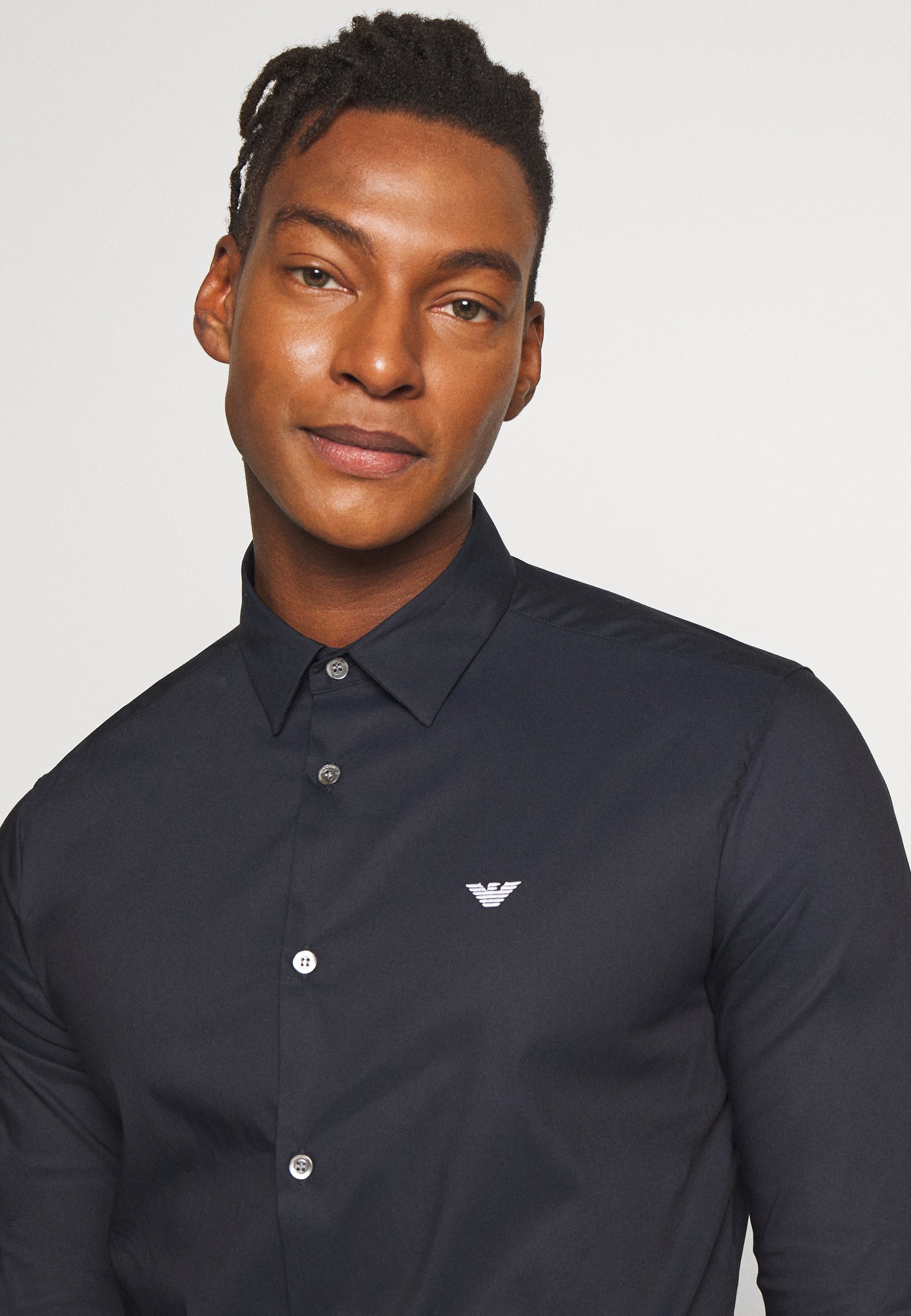 Camicia Emporio Armani EXCLUSIVE CONTRAST LOGO - blu navy