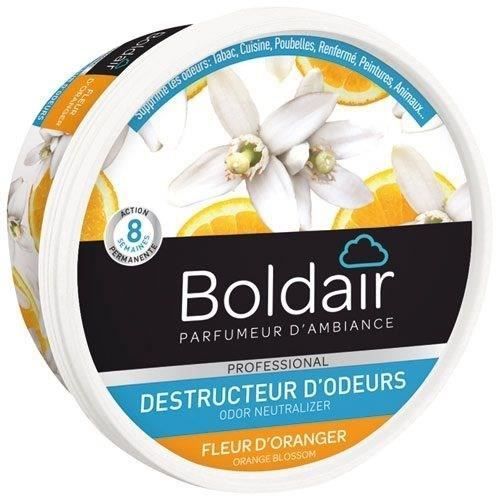 BOLDAIR - Gel eliminador de olores con aroma a flor de naranjo - Neutraliza olores - perfumes - dura 8 semanas - 300 g - Hecho en Francia