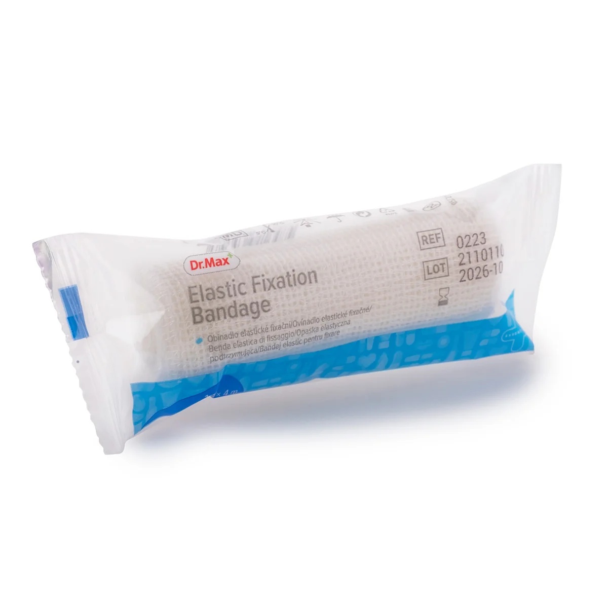 Bandage élastique de fixation Dr.Max 10 cm x 4 m pour le traitement des plaies