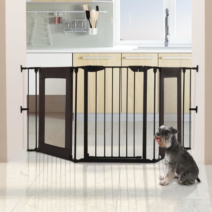 Safety gate - DREAMBABY - DENVER - 3 panels - 85.5-200 x 74 cm - Bidirectional - Black