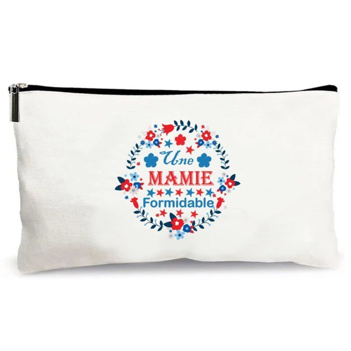 trousse beige une mamie formidable cadeau fait main merci école