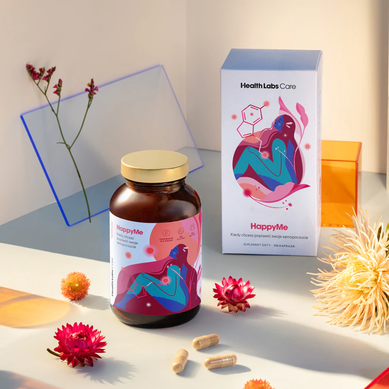Health Labs Care HappyMe voedingssupplementcapsules ter verbetering van de stemming