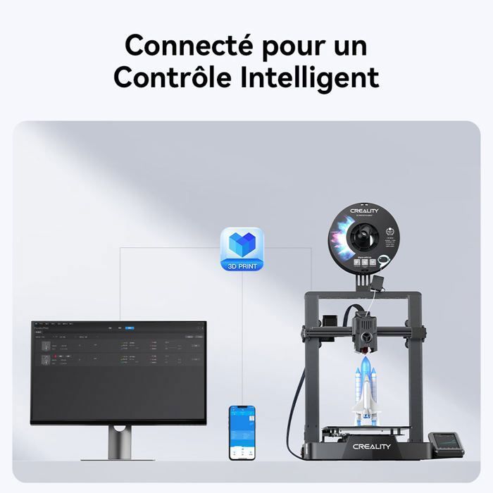 Imprimante 3D - BAZARLAND30 - Ender 3 V3 KE - 500 mm/s - Calibrage Auto - Buse 300 °C