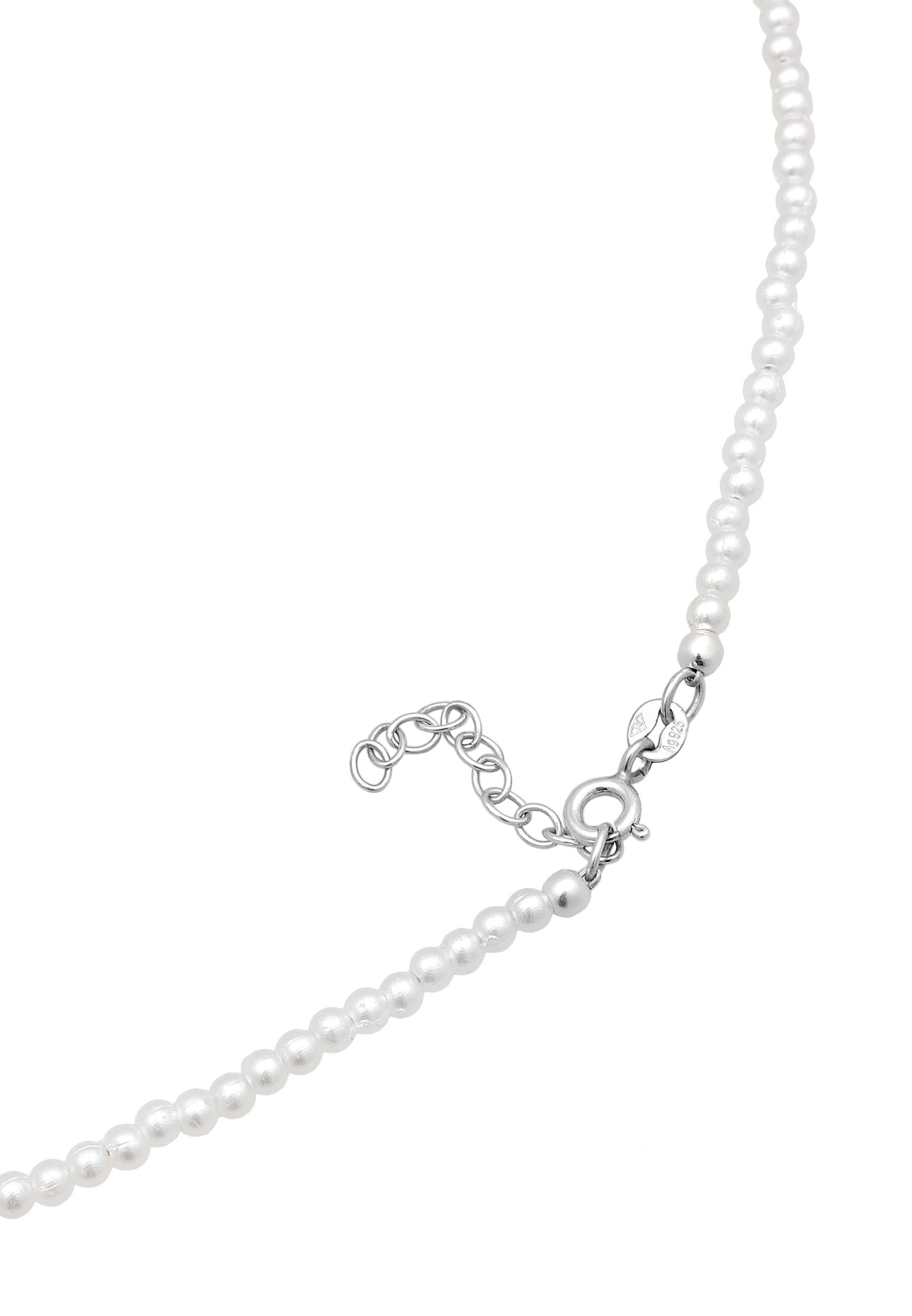 Elli Femmes Choker Yin Yang Perles de verre en Argent Sterling 925