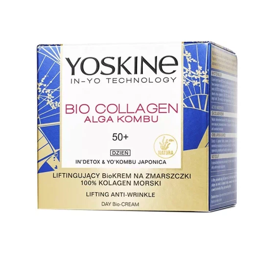 Yoskine Bio Collagen Alga Kombu liftingujący biokrem na zmarszczki na dzień 50  50ml