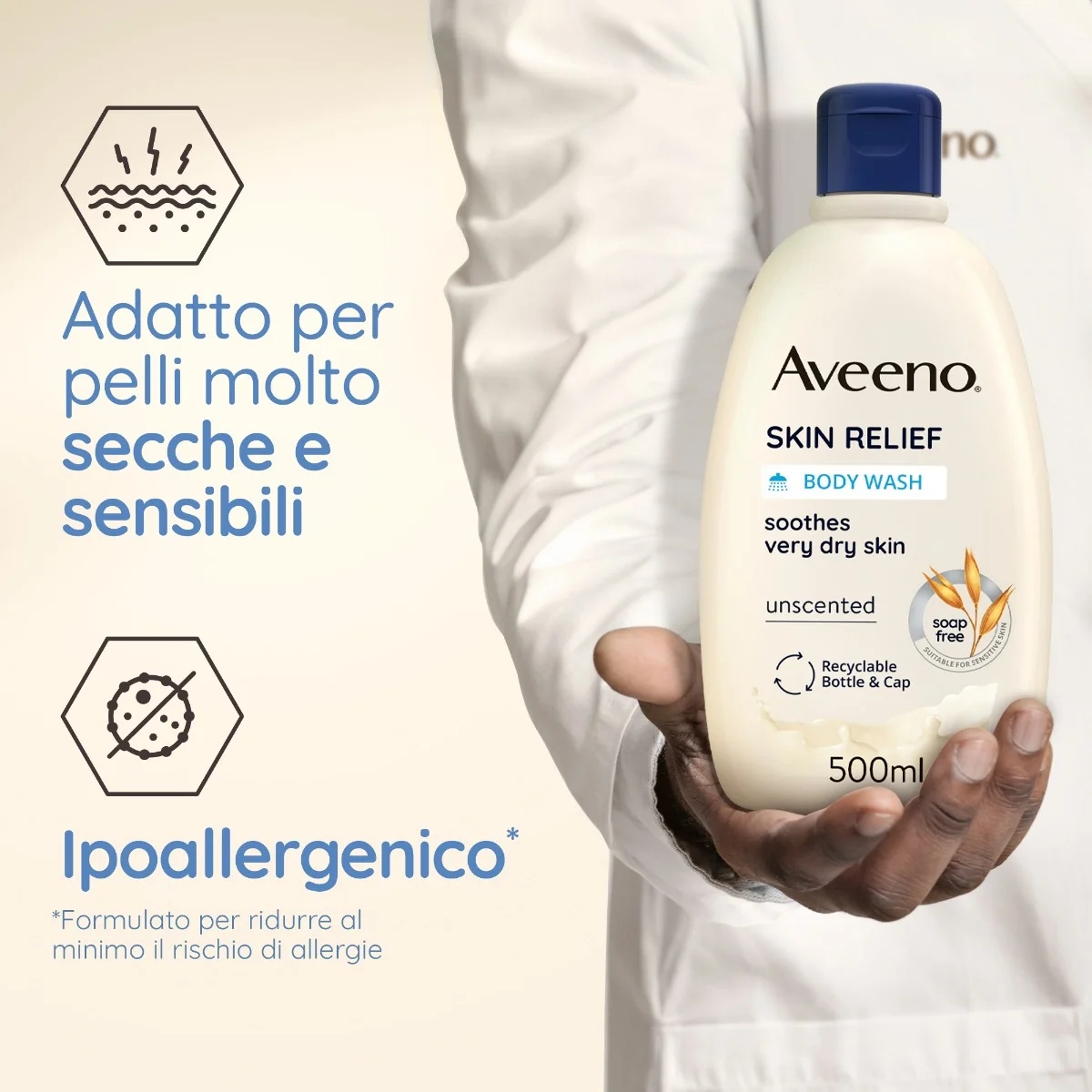 AVEENO Aveeno Skin Relief Wash Gel de banho calmante 500 ml fórmula vegana