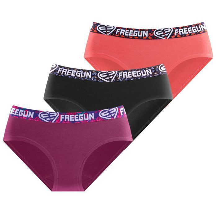 Mutandine in cotone Freegun, confezione da 3 per ragazze