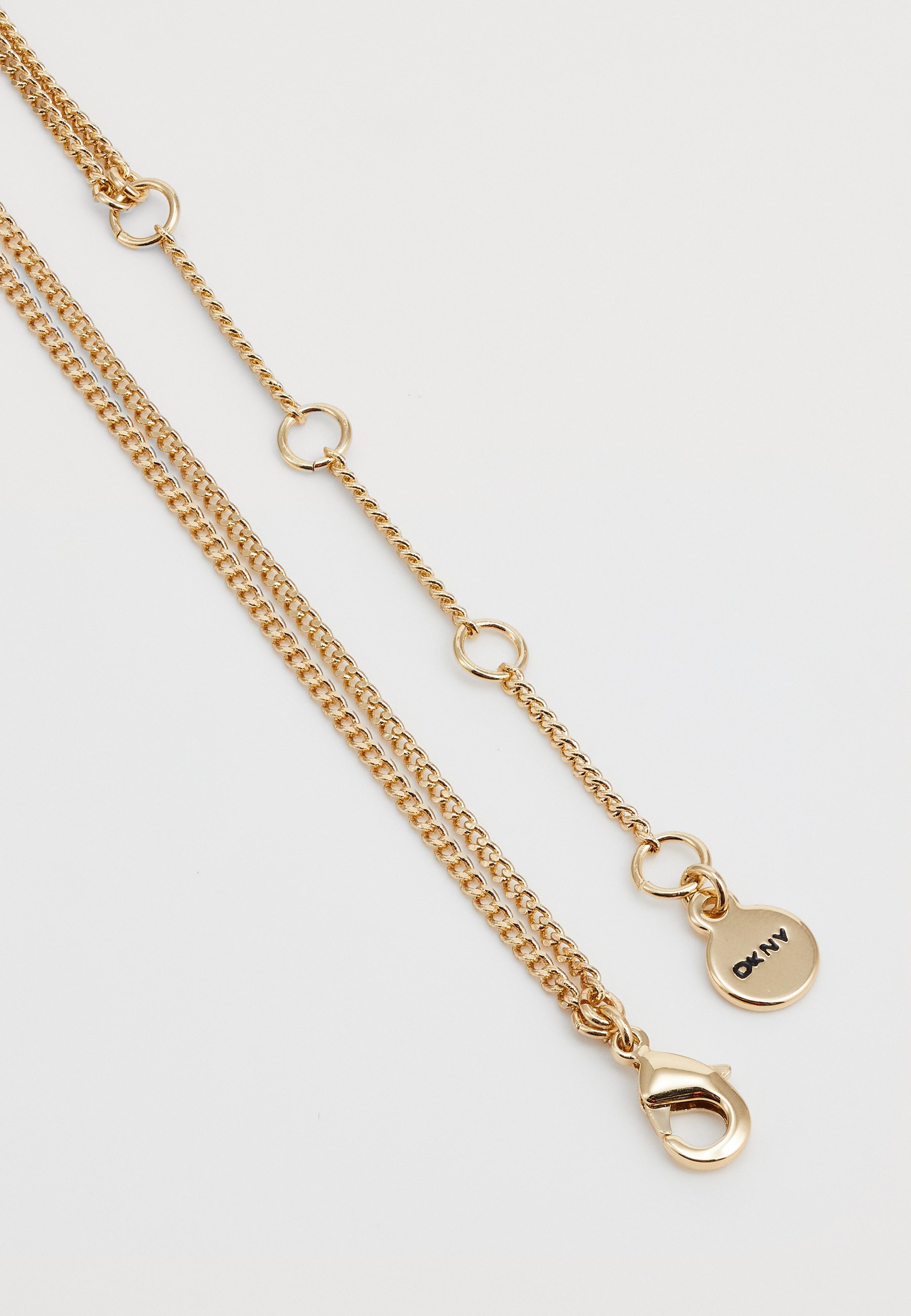 DKNY INLAY ROW - Halsketting - goudkleurig/wit