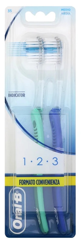 ORAL-B Οδοντόβουρτσα με ένδειξη Oralb 123 2 τεμάχια