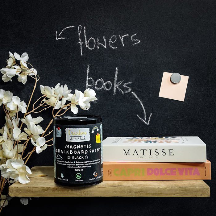 Magnetic Chalkboard Paint - Creative Deco - 1L - Black - Covers 2m² - Water-Based