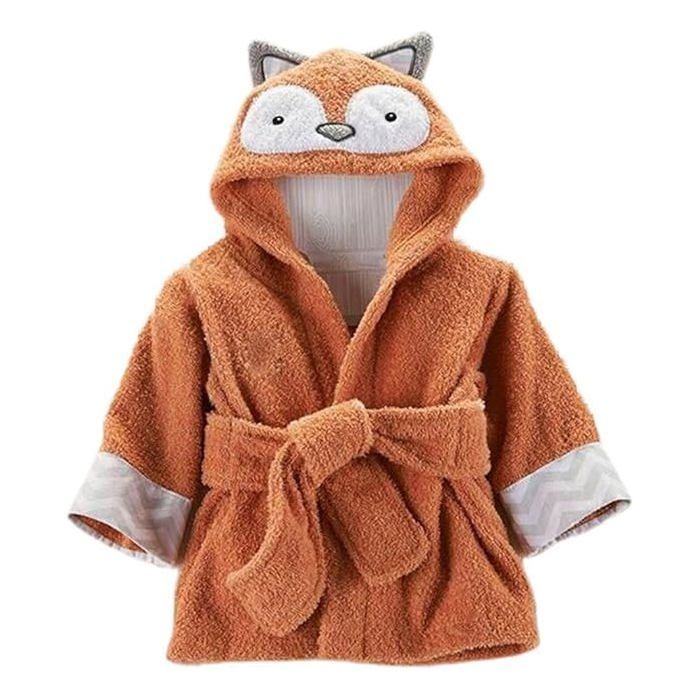 Lindo albornoz con capucha de algodón suave con diseño de animales para bebé niño/niña y toalla de baño para bebé.