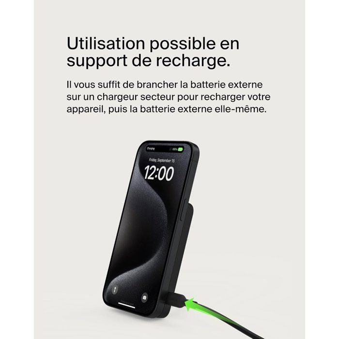 Batería externa - BELKIN - 5000 mAh - MagSafe - 15 W - Negra