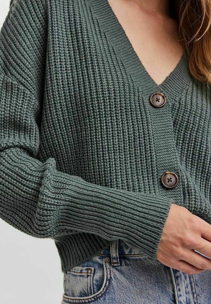 Vero Moda VMLEA V NECK CARDIGAN - Kardigan - balsam green