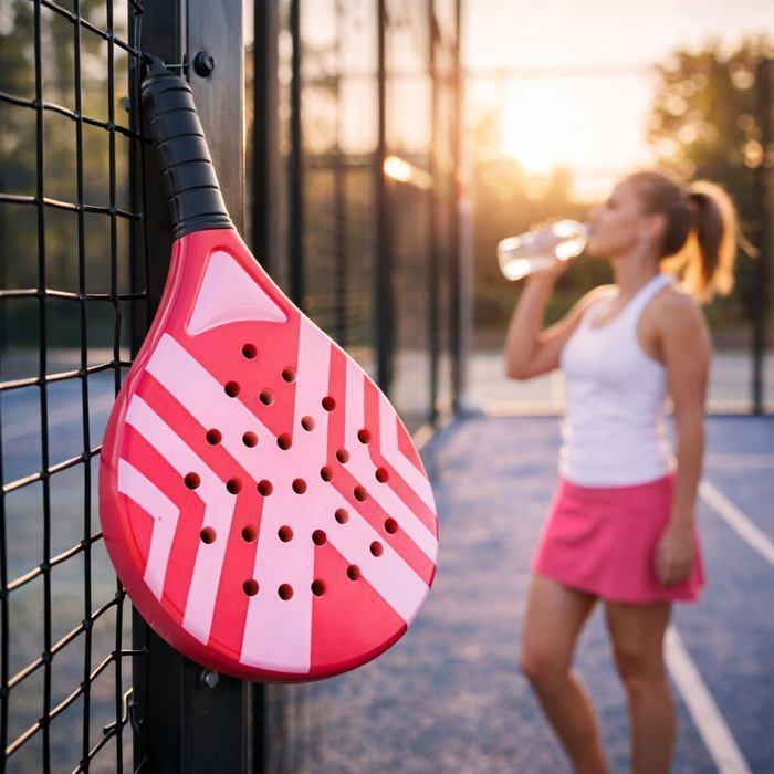 Padelschläger für Erwachsene – Padel-Tennisschlägerset für Anfänger und Fortgeschrittene, Profischläger (rosa)