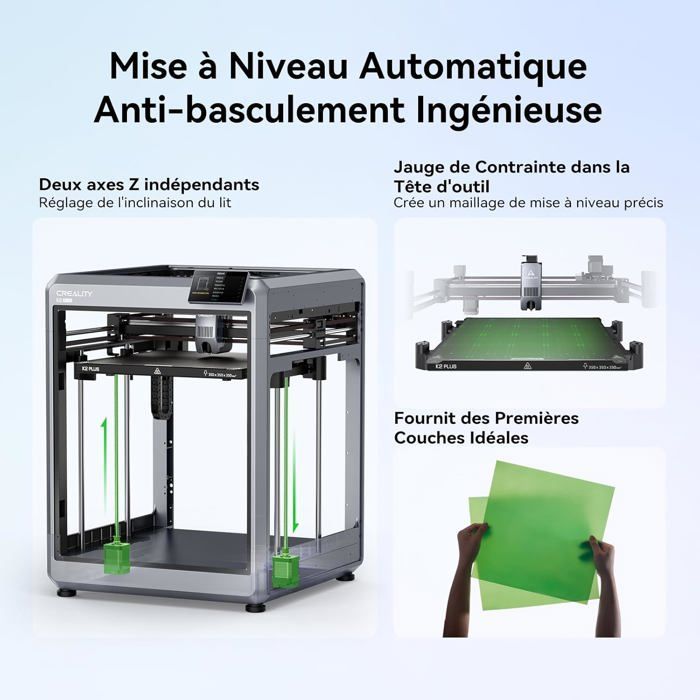 Impresora 3D Creality K2 Plus, velocidad máxima de 600 mm/s, doble cámara con IA compatible con impresión multicolor (UE)