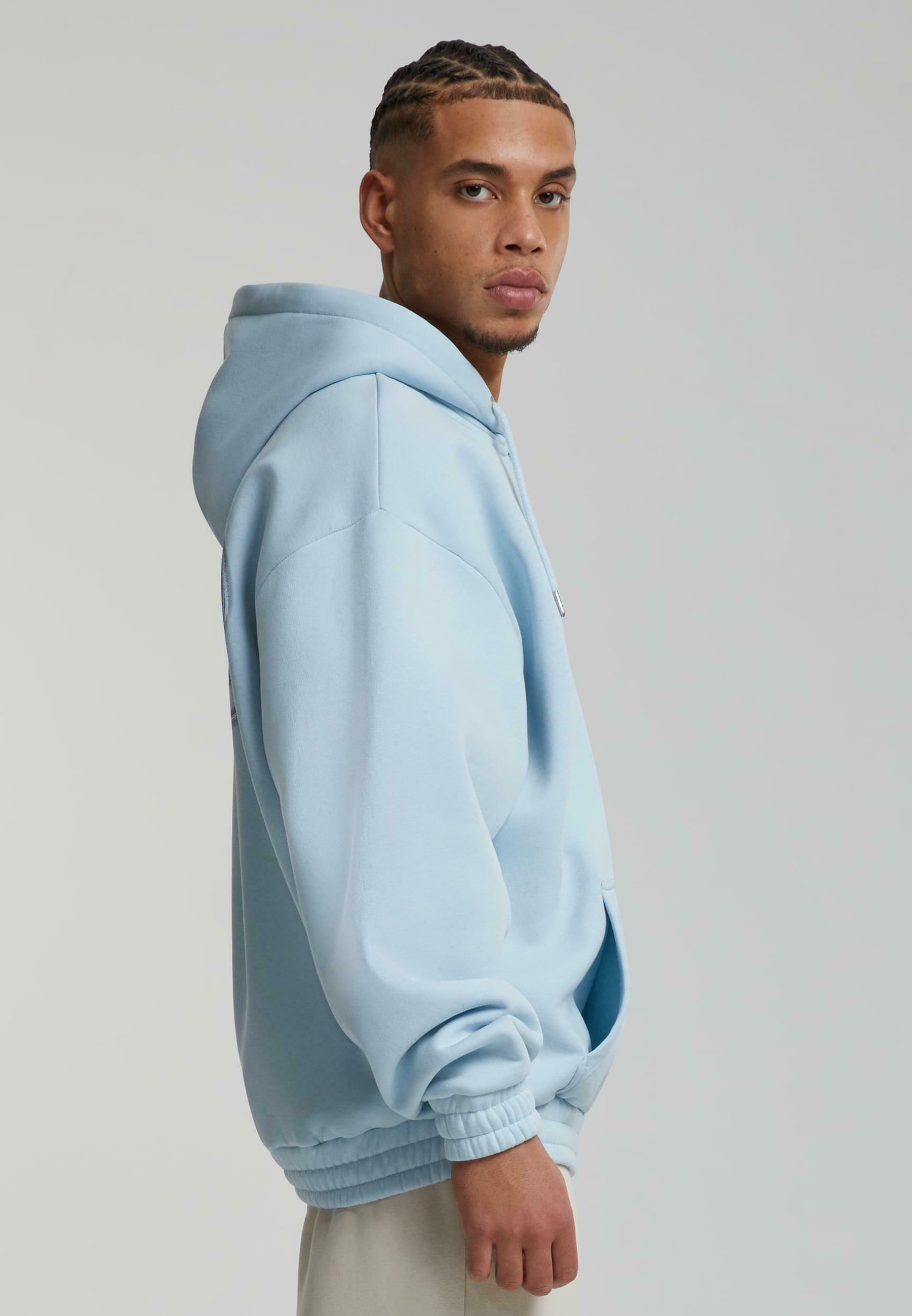 Karl Kani AUTHENTIC STAR LOGO OS - Sweatshirt mit Reißverschluss - hellblau