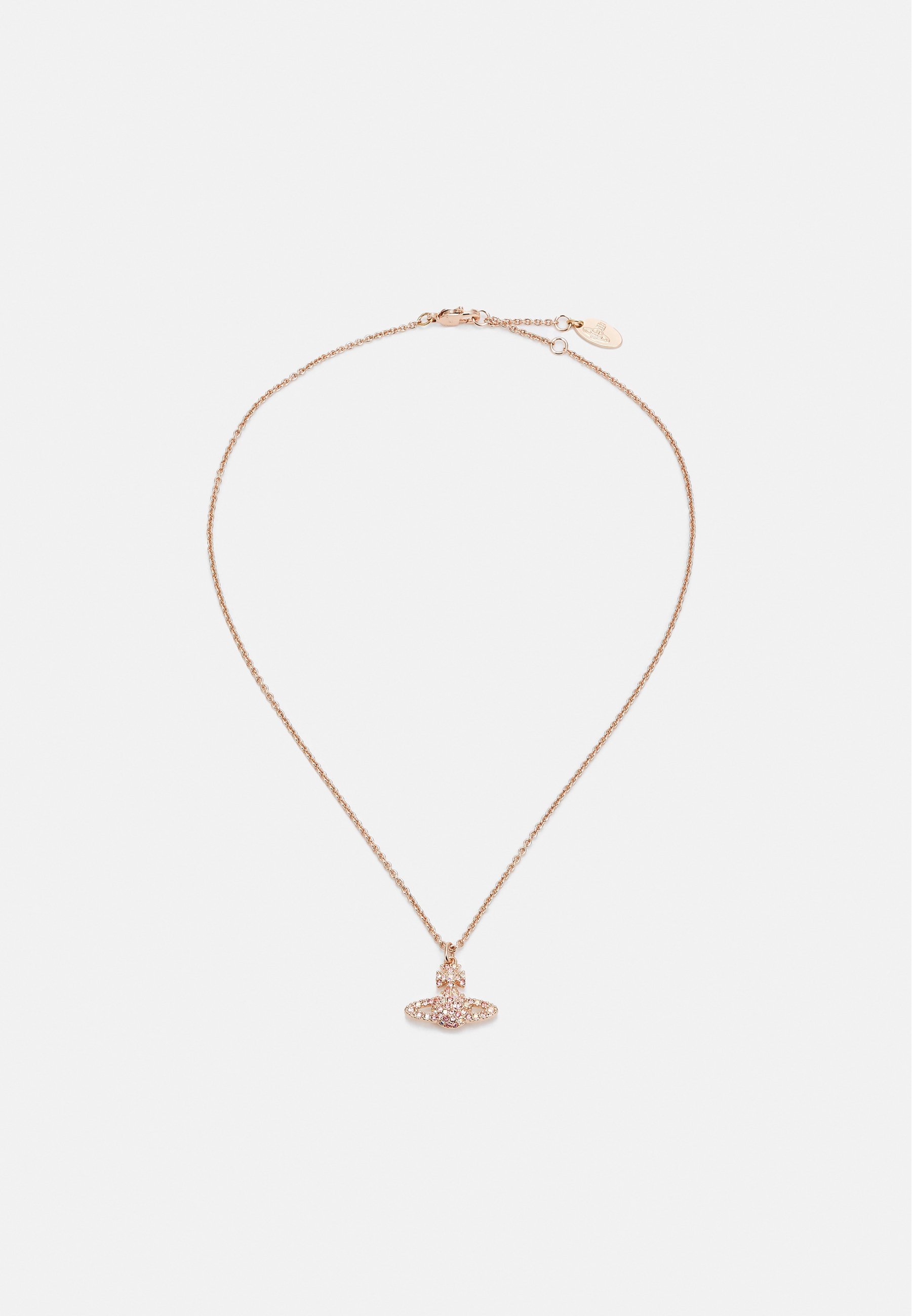Vivienne Westwood RELIEF HANGER UNISEX - Halsketting - roze goudkleurig/ lichtroze/kristal