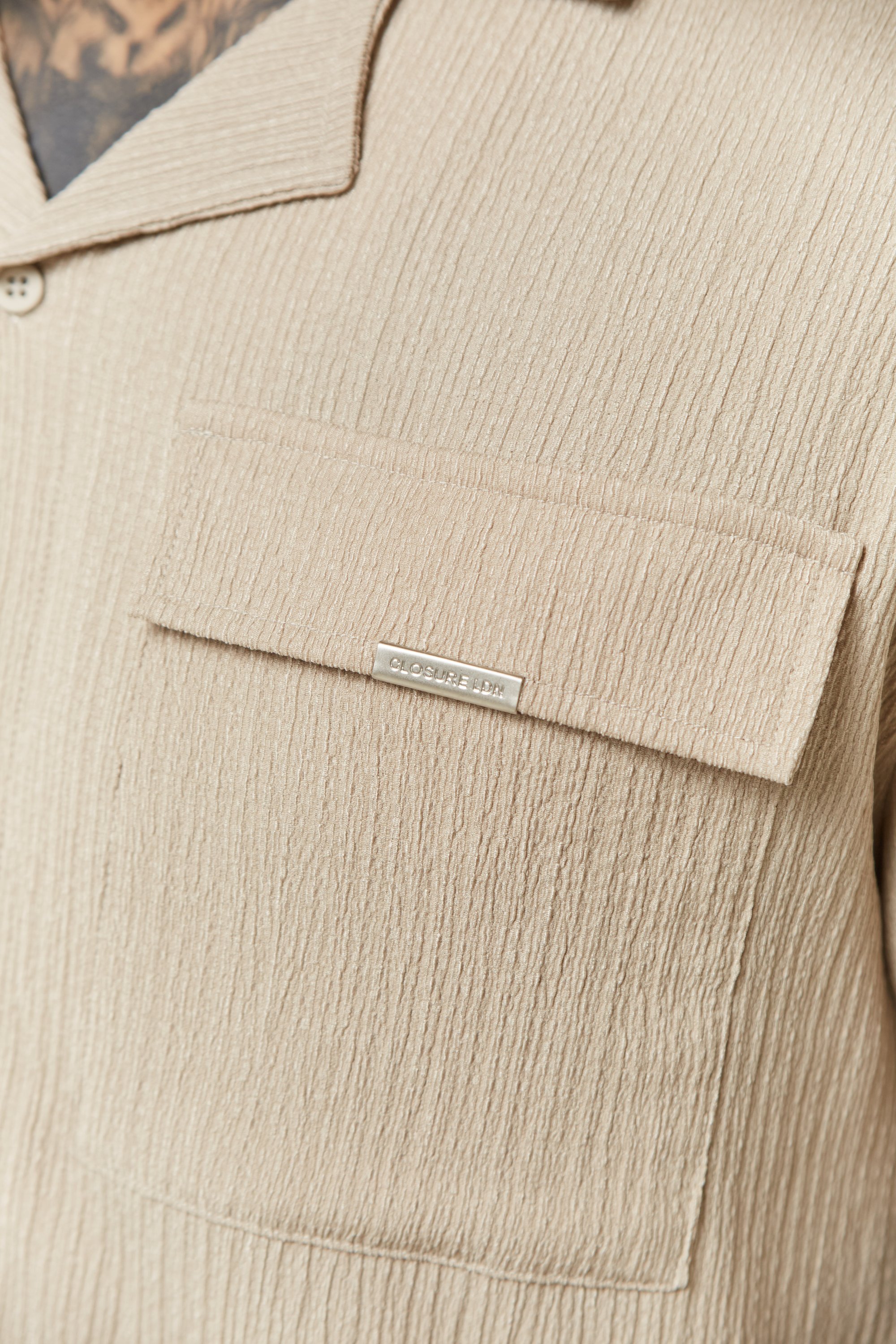 CLOSURE London CRINKLE TWINSET - Pantaloncini - pietra