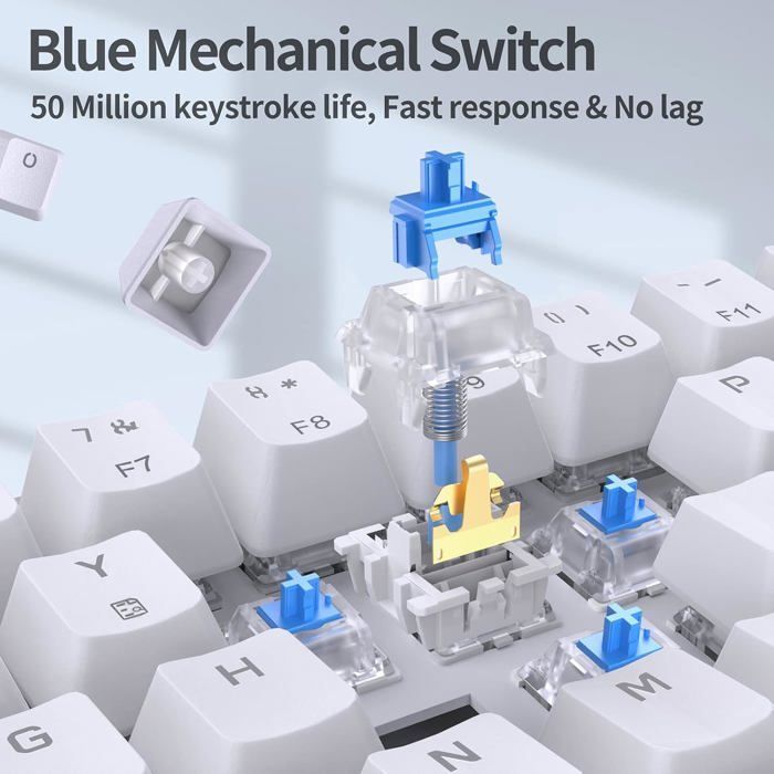 Clavier Gamer Mécanique - CHOUMICHA - T68SE - USB Câblé - Rétroéclairage RGB - Anti-Ghosting