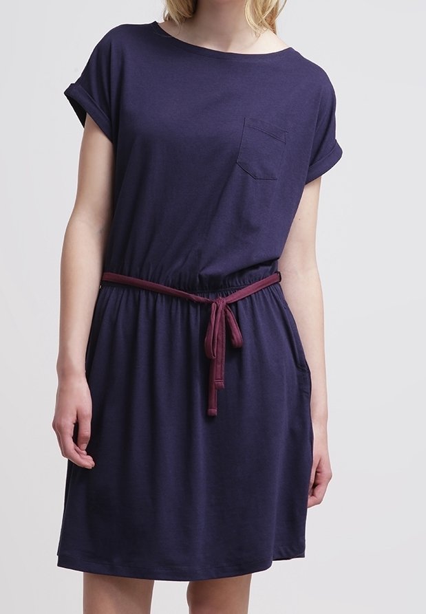 Robe en jersey à double pointe - bleu foncé