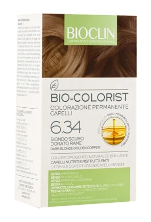 BIOCLIN Bioclin Bio-Colorist φυσική βαφή μαλλιών, σκούρο ξανθό, χρυσαφί χάλκινο, 6.34