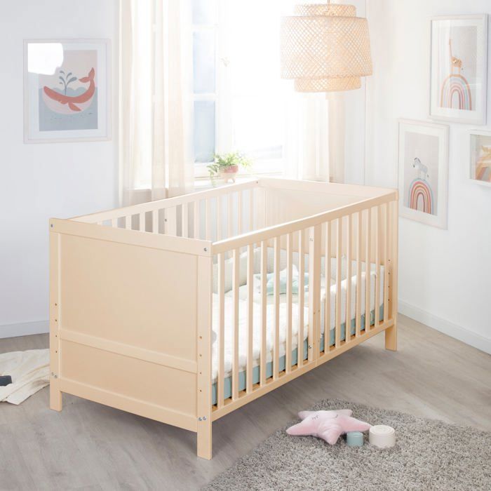 Cuna convertible para bebé - 70 x 140 cm - ROBA - EASY SLEEP - Madera natural